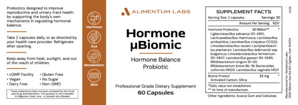HormoneµBiomic_label Hormone uBiomic Probiotic